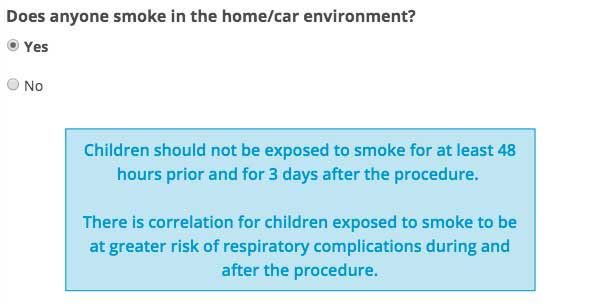 Child Smoke - Preoperative Anaesthetic Assessment