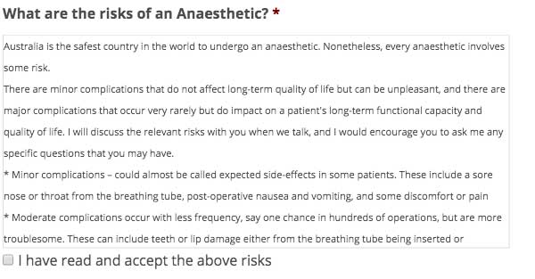 Risks of Anaesthetic - Preoperative Anaesthetic Assessment