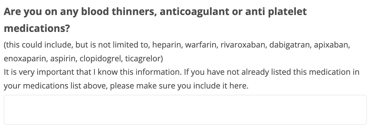 Cease Medications - Preoperative Anaesthetic Assessment