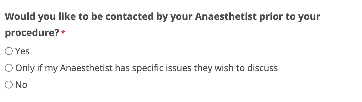 Email Invoice - Preoperative Anaesthetic Assessment