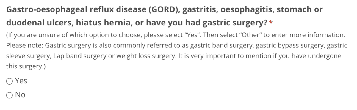 Preoperative Assessment Form Update - Gord gastric surgery