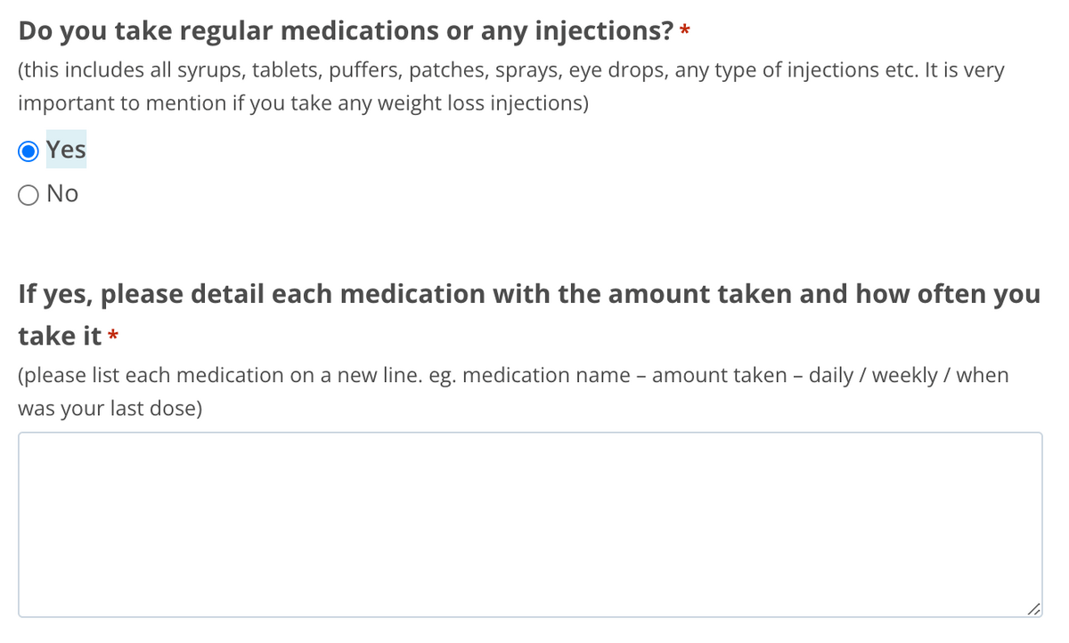 Preoperative Assessment Form Update - ozempic weight loss drug question