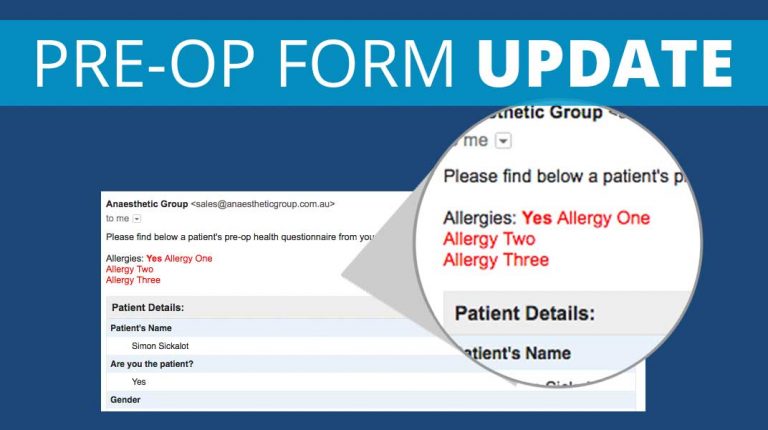 Pre-Op Forms – Update: Allergies